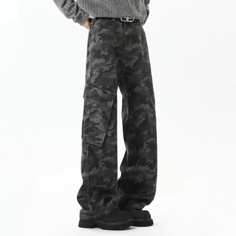 MARK WAFFLE Cargo Pants Unisex Camouflage-3