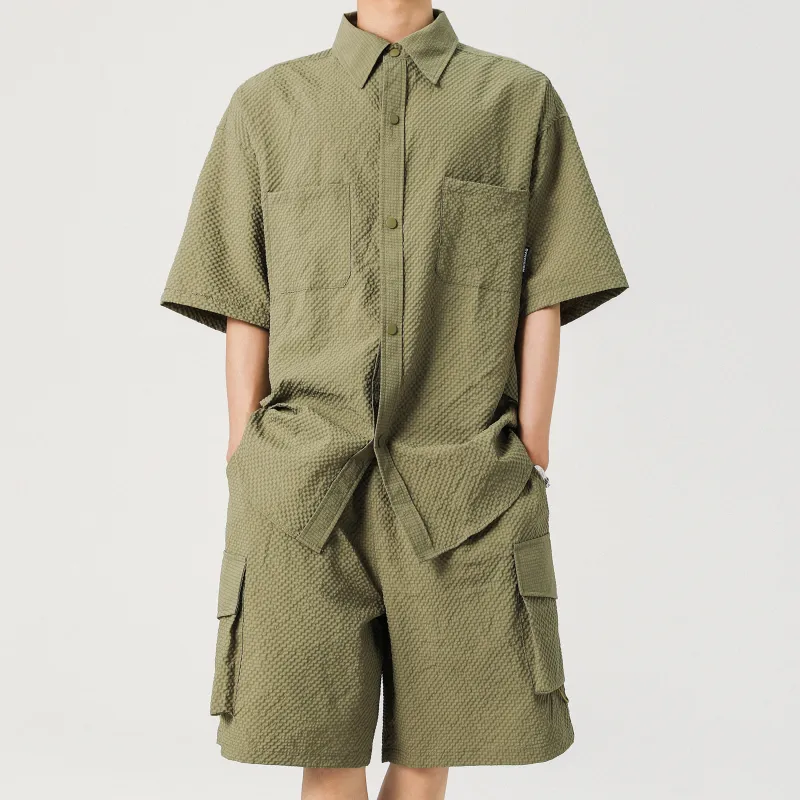 MARK WAFFLE Shirt Matching Set Unisex-8