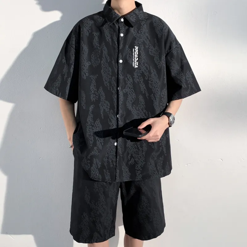 MARK WAFFLE Shirt Matching Set Unisex-11