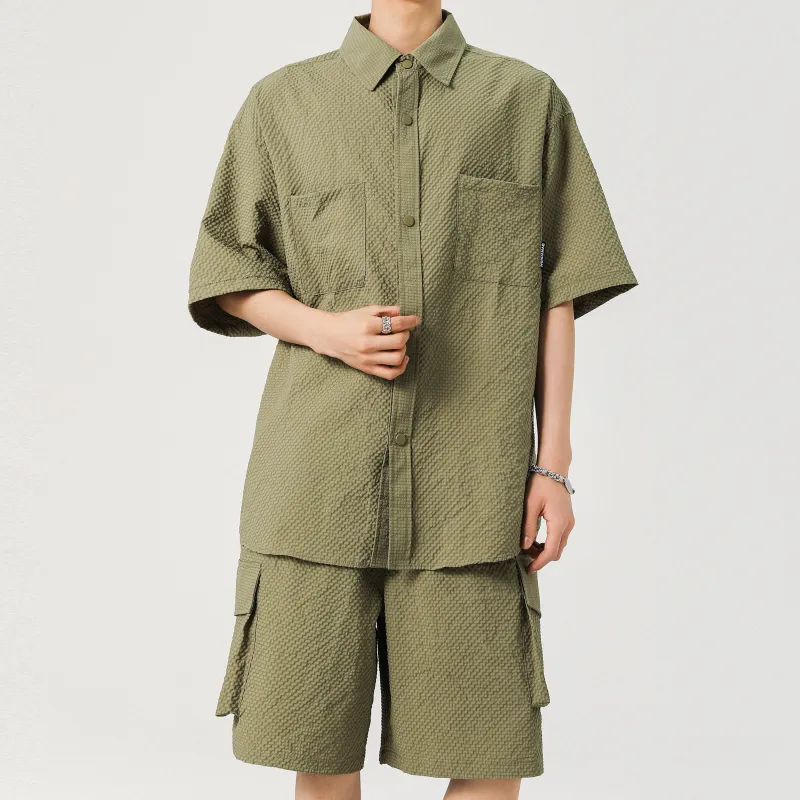 MARK WAFFLE Shirt Matching Set Unisex-9