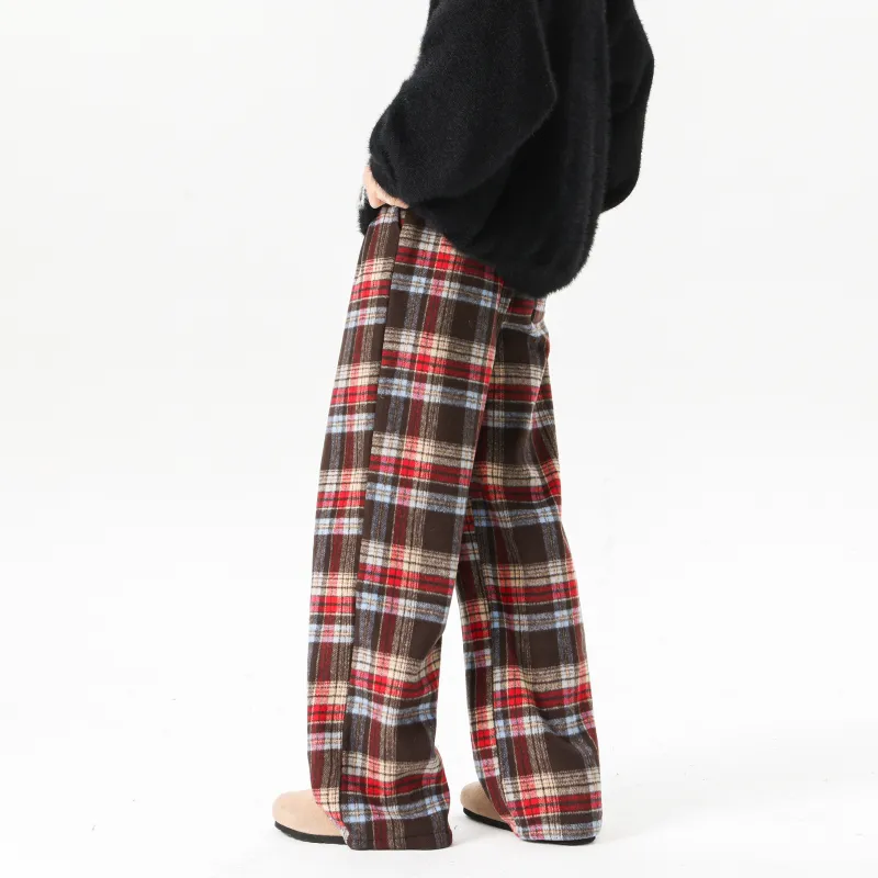 MARK WAFFLE Casual Pants Unisex Red-4