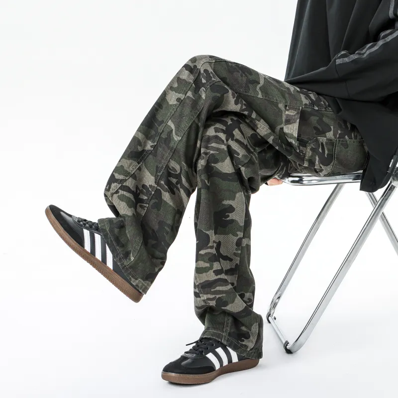 MARK WAFFLE Casual Pants Unisex Camouflage-5