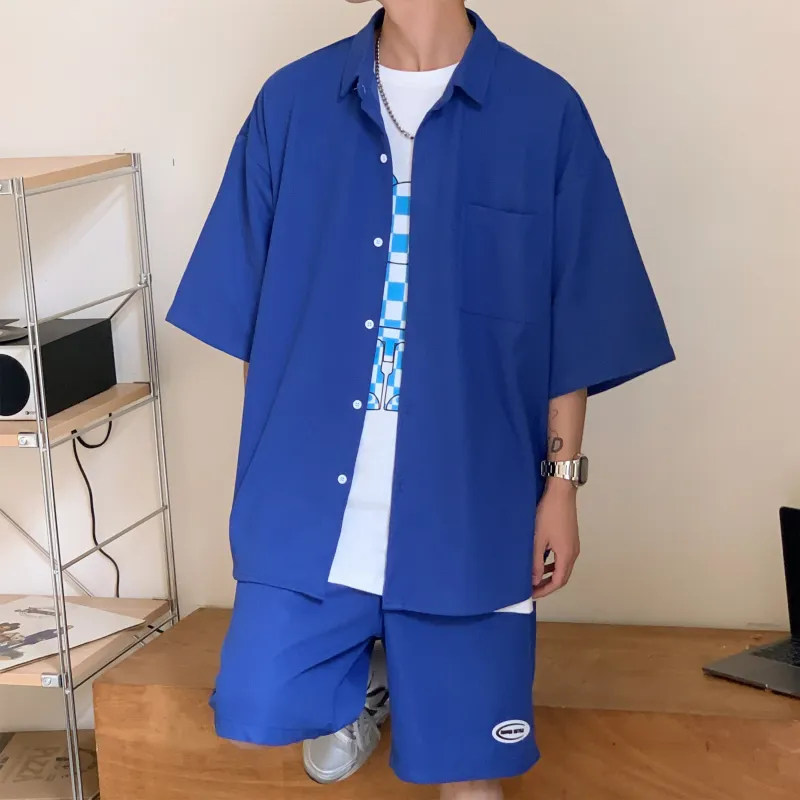 MARK WAFFLE Shirt Matching Set Unisex-1