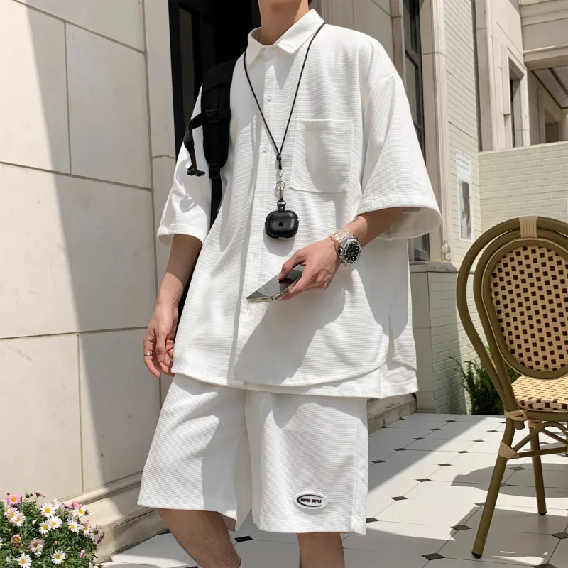 MARK WAFFLE Shirt Matching Set Unisex-7