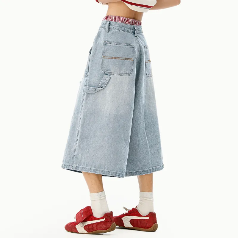 MARK WAFFLE Denim Shorts Unisex-1