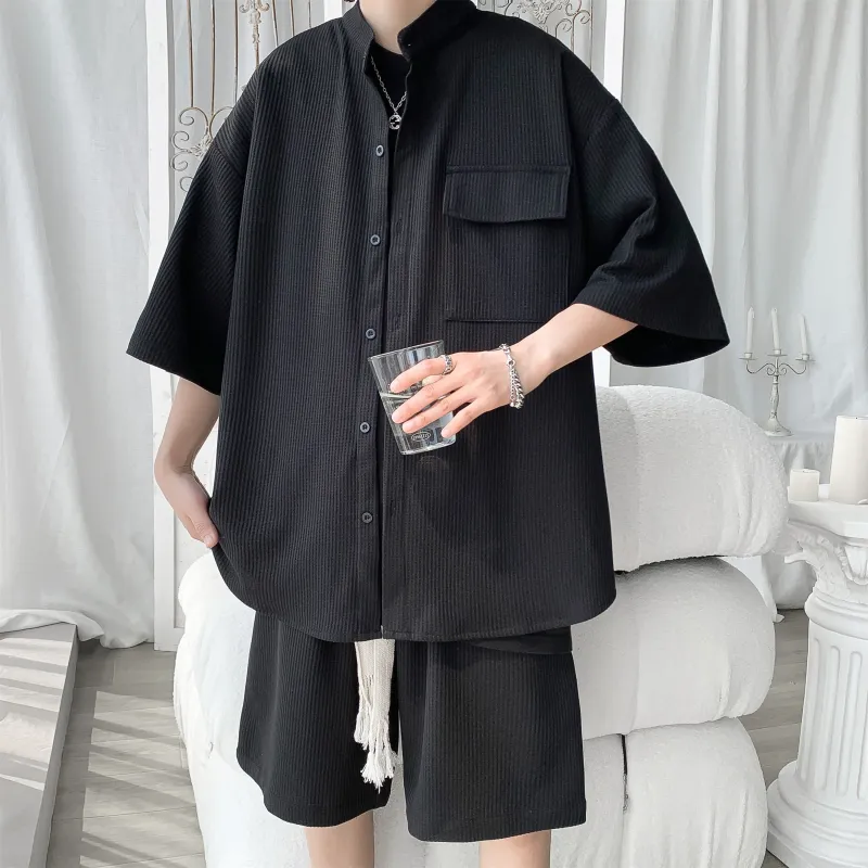 MARK WAFFLE Shirt Matching Set Unisex-7