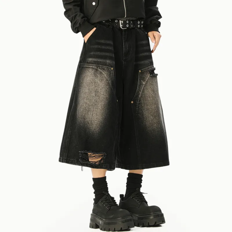 MARK WAFFLE Denim Shorts Unisex-16