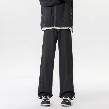 MARK WAFFLE Knitted Sports Pants Unisex Black