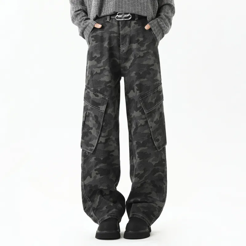 MARK WAFFLE Cargo Pants Unisex Camouflage-1