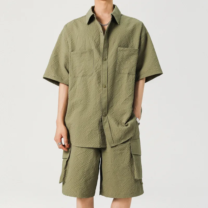 MARK WAFFLE Shirt Matching Set Unisex-10