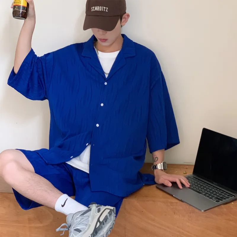 MARK WAFFLE Shirt Matching Set Unisex-1