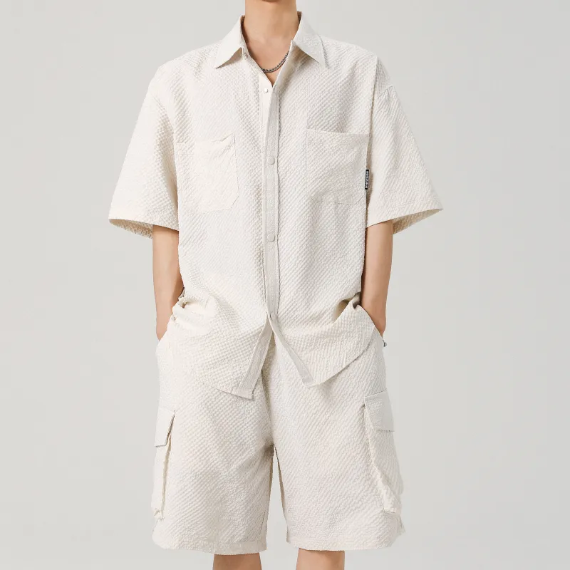 MARK WAFFLE Shirt Matching Set Unisex-2