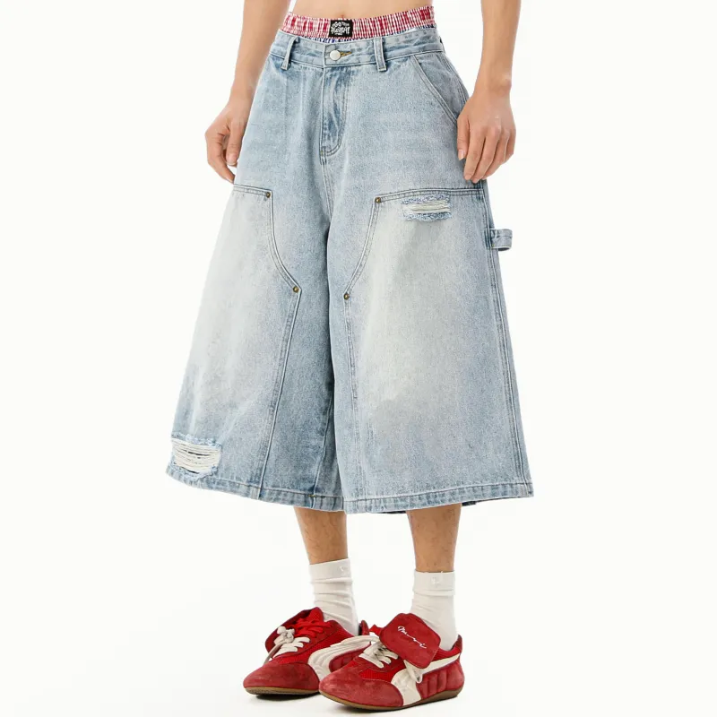 MARK WAFFLE Denim Shorts Unisex-2