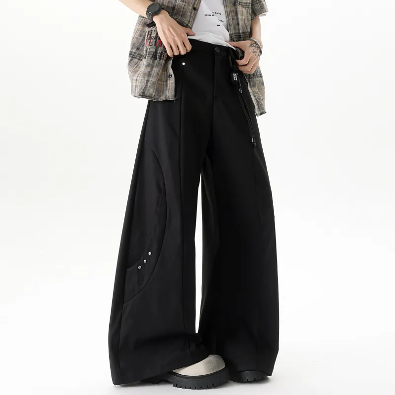 MARK WAFFLE Casual Pants Unisex Black-0