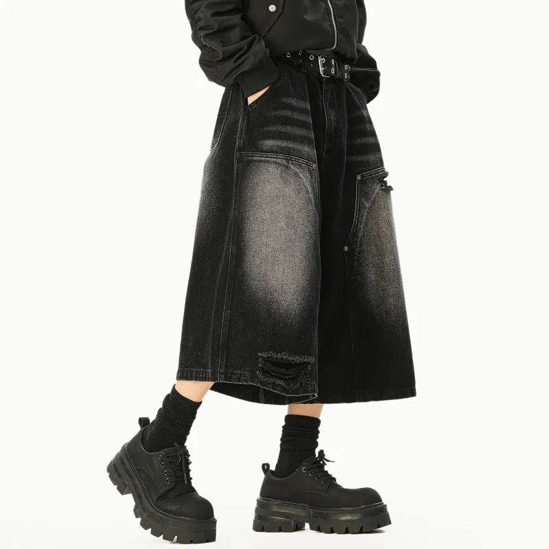 MARK WAFFLE Denim Shorts Unisex-17
