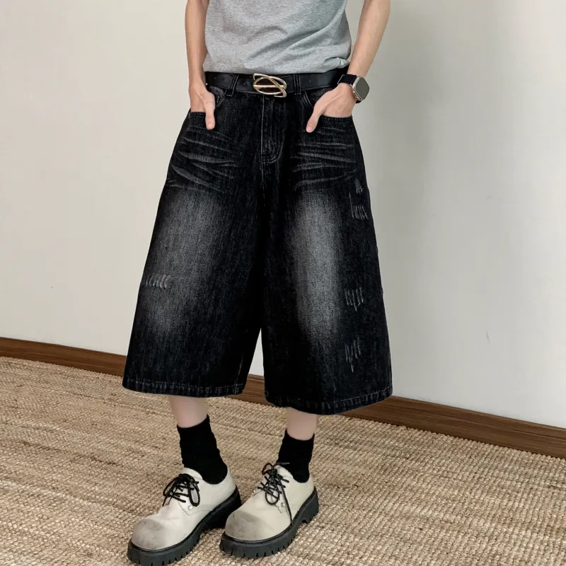 MARK WAFFLE Denim Shorts Unisex-3