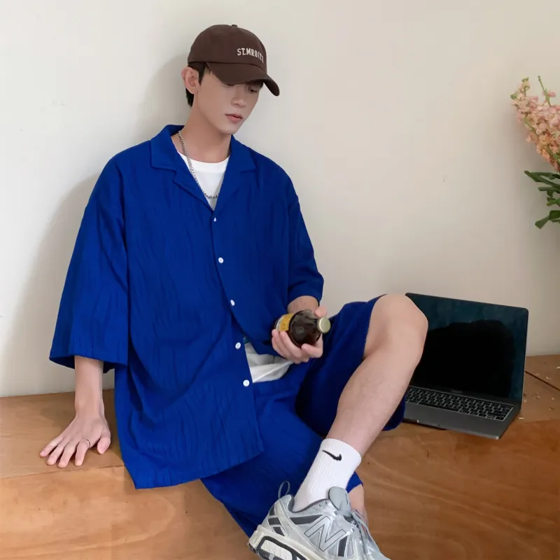 MARK WAFFLE Shirt Matching Set Unisex-2
