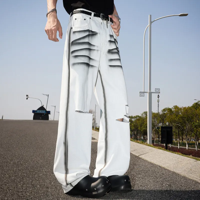 MARK WAFFLE Jeans Unisex White-5