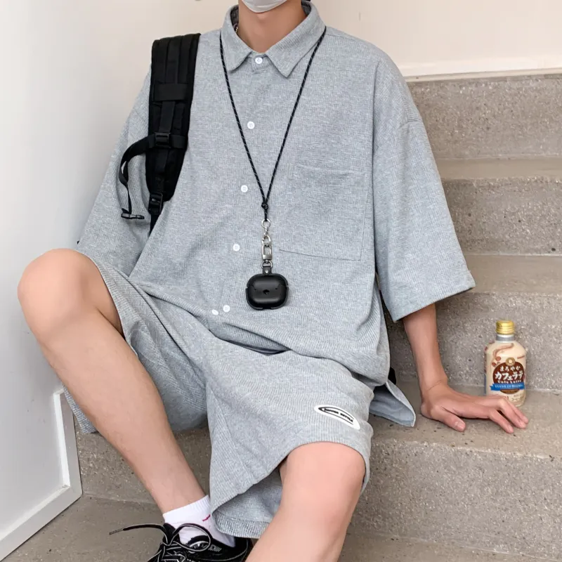 MARK WAFFLE Shirt Matching Set Unisex-16