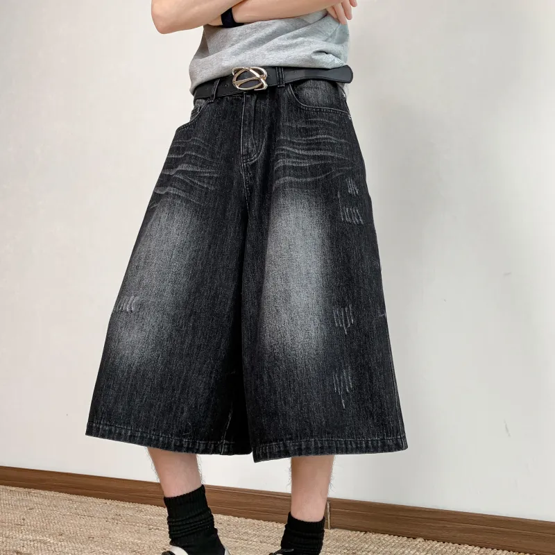 MARK WAFFLE Denim Shorts Unisex-1