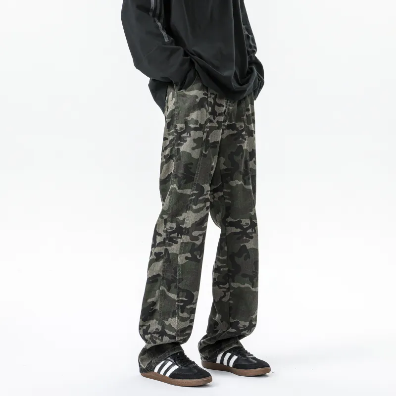 MARK WAFFLE Casual Pants Unisex Camouflage-3