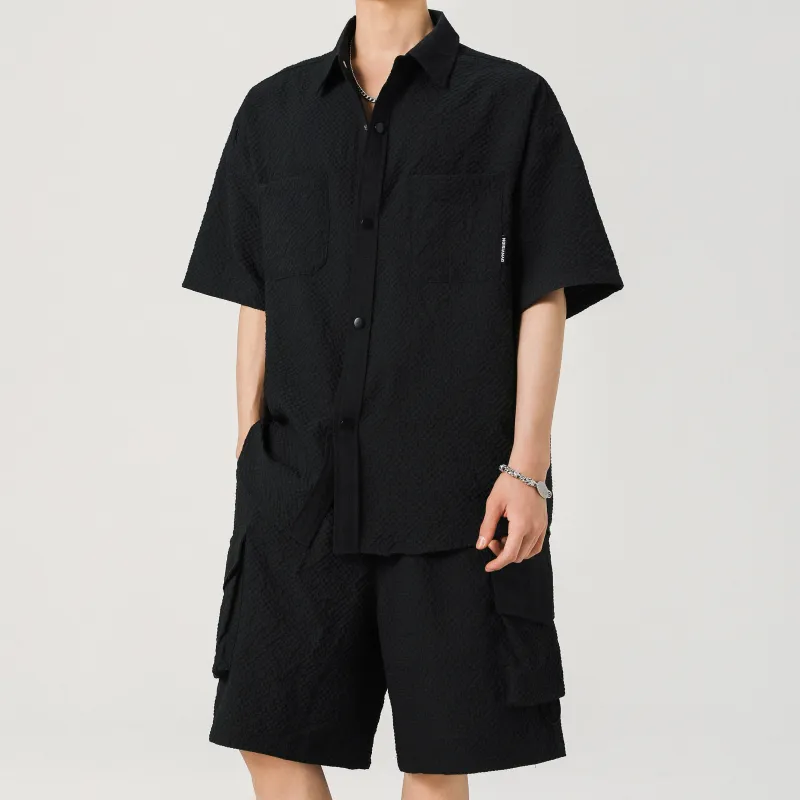 MARK WAFFLE Shirt Matching Set Unisex-17