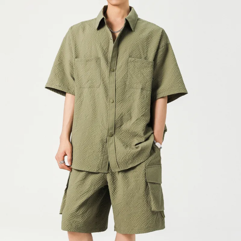 MARK WAFFLE Shirt Matching Set Unisex-11