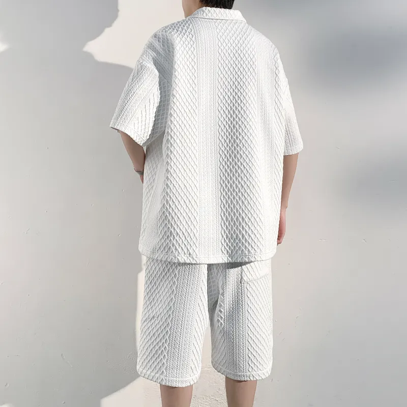 MARK WAFFLE Shirt Matching Set Unisex-4