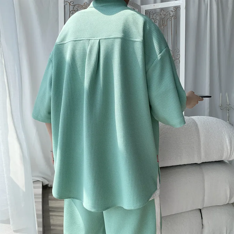 MARK WAFFLE Shirt Matching Set Unisex-12