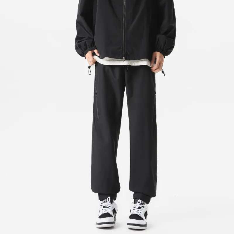 MARK WAFFLE Knitted Sports Pants Unisex Black-1