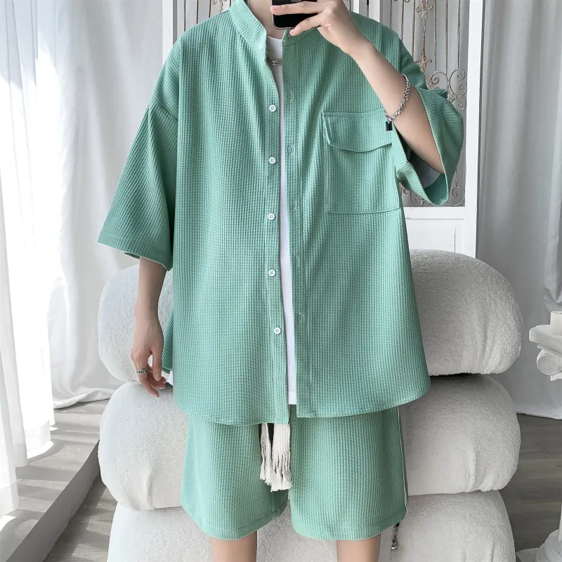 MARK WAFFLE Shirt Matching Set Unisex-10