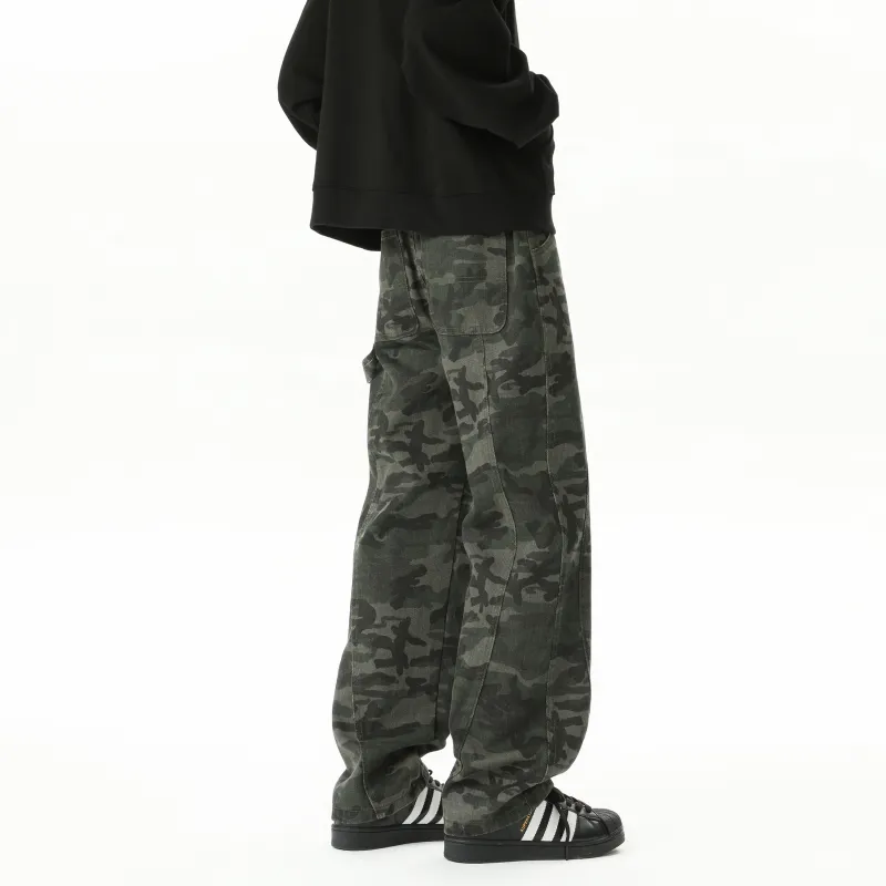 MARK WAFFLE Knitted Sports Pants Unisex Camouflage-4