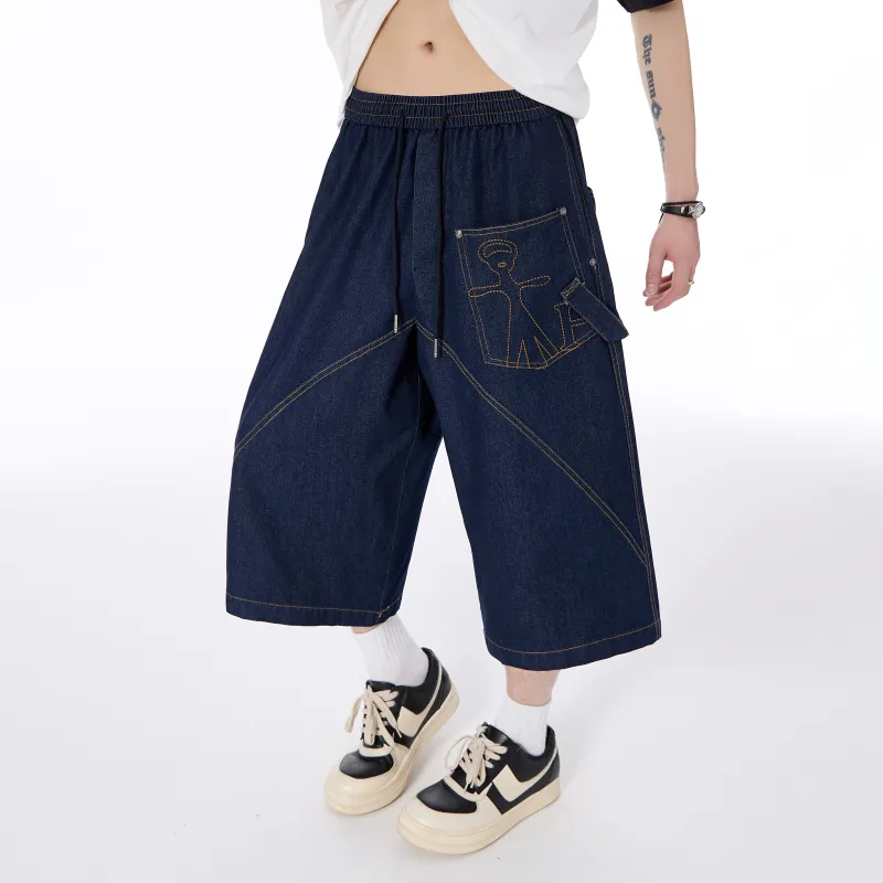 MARK WAFFLE Denim Shorts Unisex-8