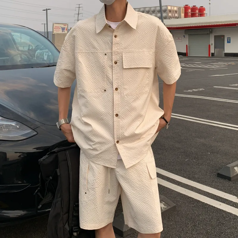 MARK WAFFLE Shirt Matching Set Unisex-7