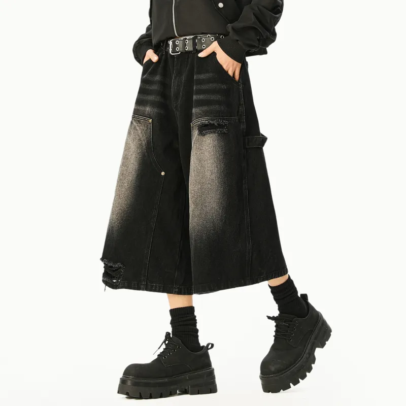 MARK WAFFLE Denim Shorts Unisex-15