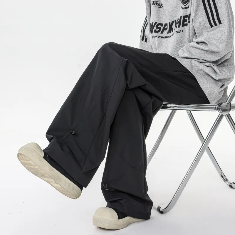MARK WAFFLE Knitted Sports Pants Unisex Black-5