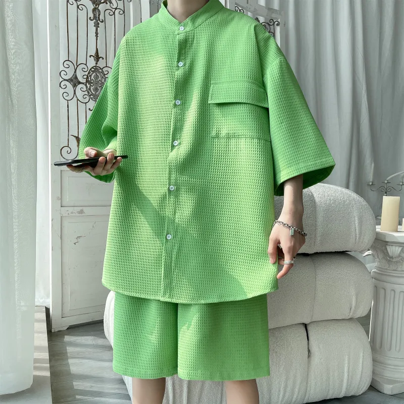 MARK WAFFLE Shirt Matching Set Unisex-2