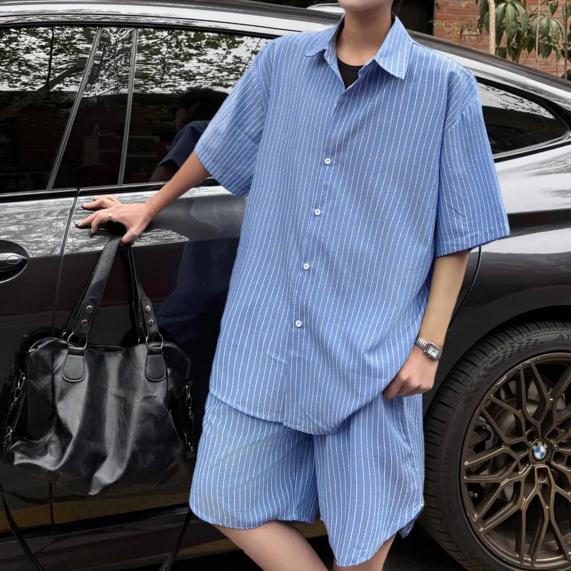 MARK WAFFLE Shirt Matching Set Unisex-8