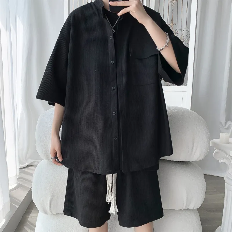 MARK WAFFLE Shirt Matching Set Unisex-5