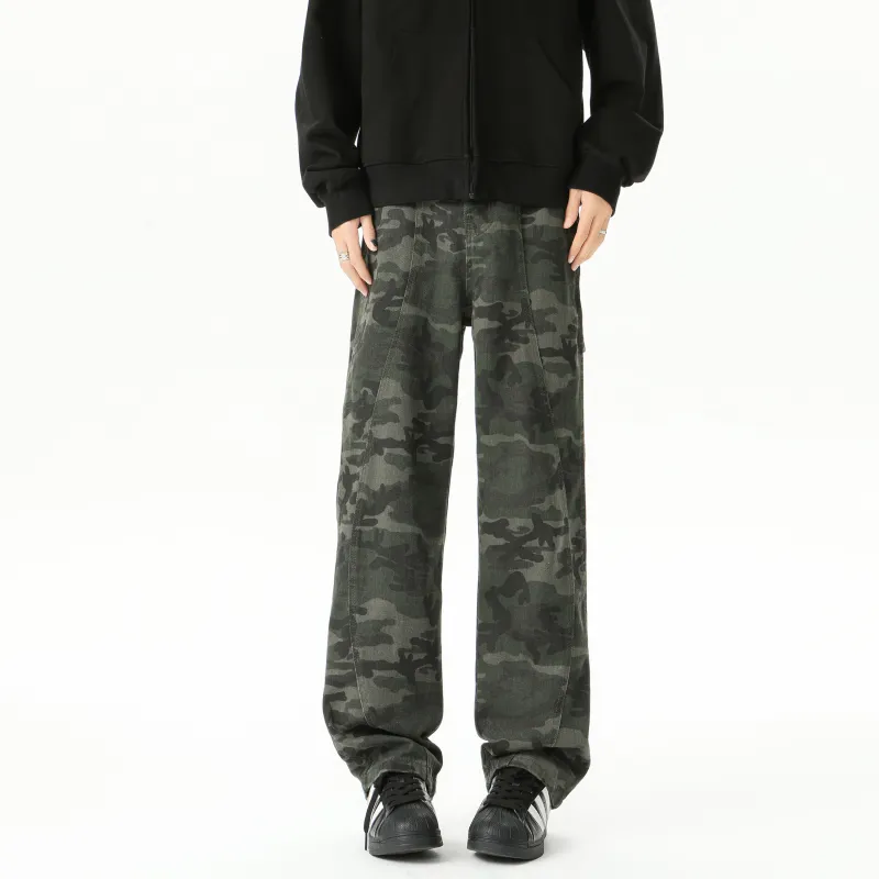 MARK WAFFLE Knitted Sports Pants Unisex Camouflage-1