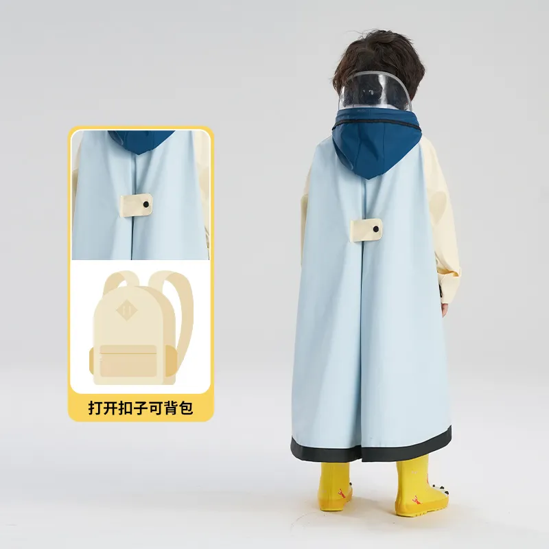 RAINFREEM Kids' Raincoat With Backpack Attachment-2