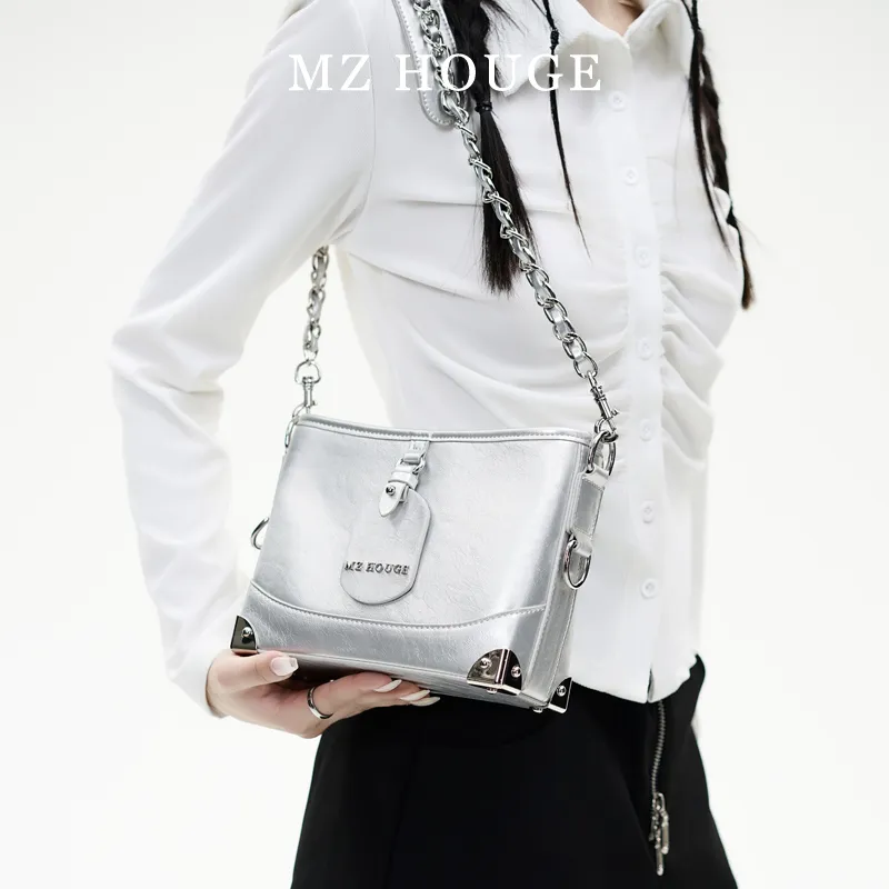 MZ HOUGE PU Shoulder Bag Women's Silver-7