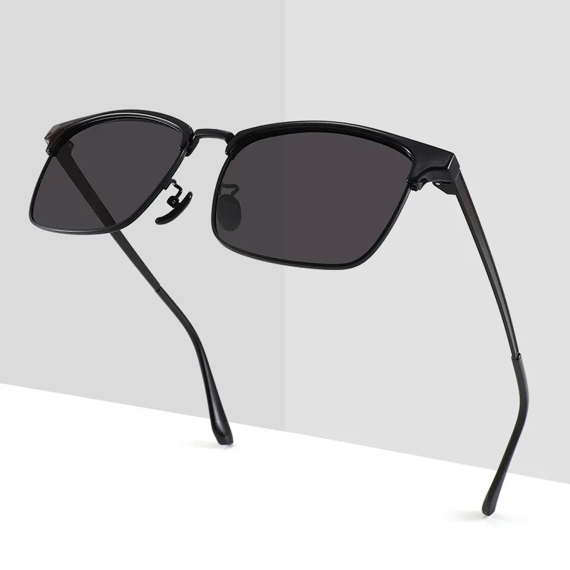 JEKA Metal TR/Memory Plastic Square Sunglasses Men's-1