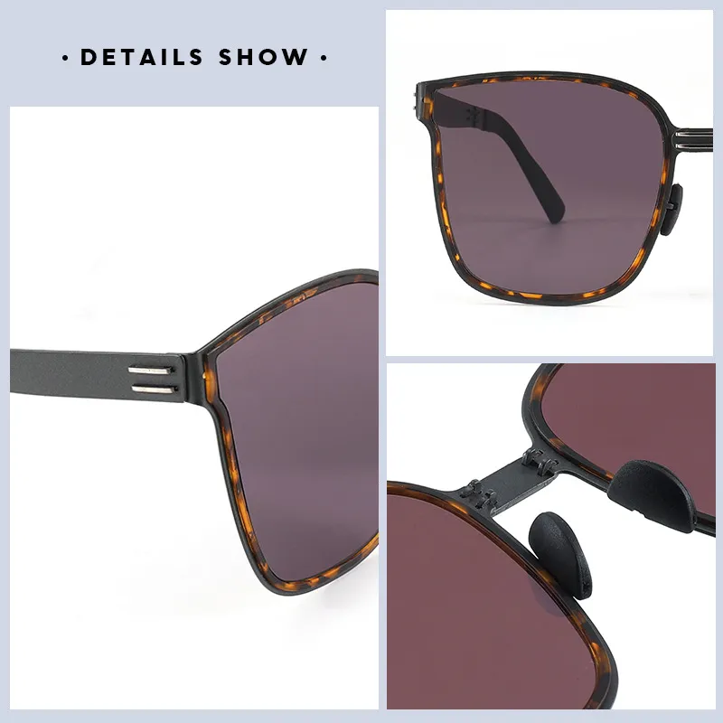JEKA Metal Square Sunglasses Unisex-2