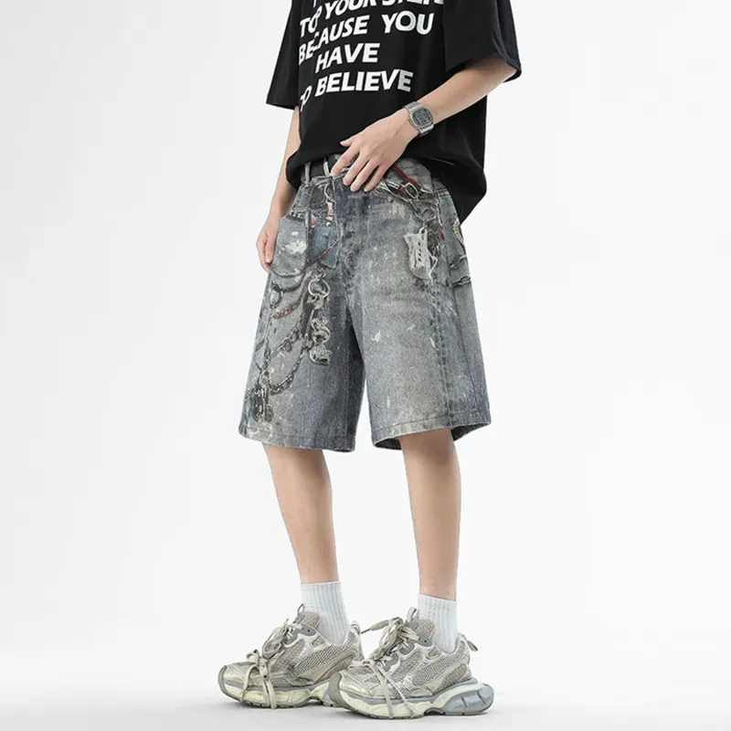 Dme Denim Shorts Unisex Light Blue-3