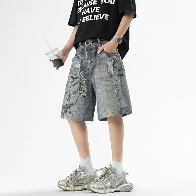 Dme Denim Shorts Unisex Light Blue-4