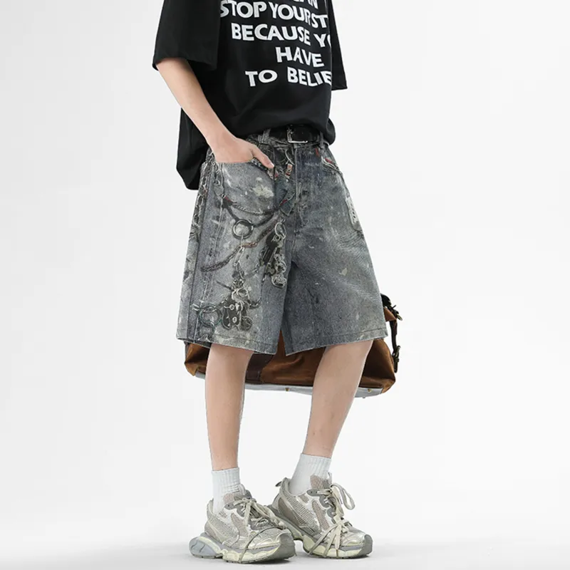 Dme Denim Shorts Unisex Light Blue-5