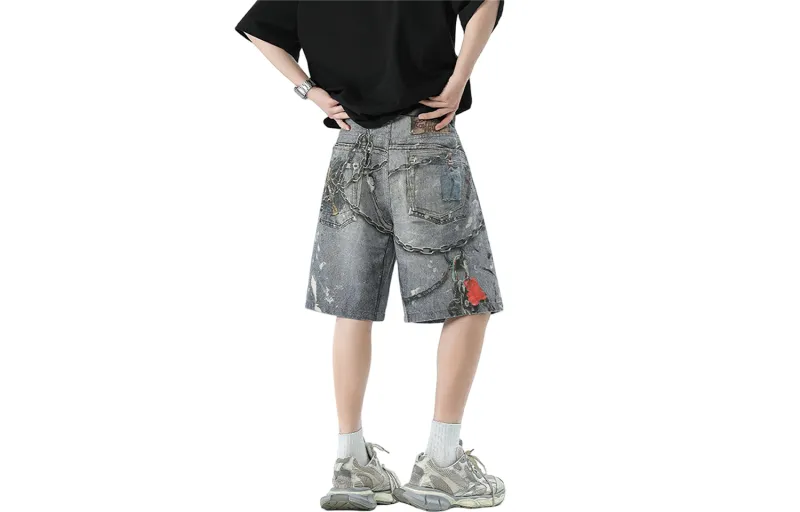 Dme Denim Shorts Unisex Light Blue-1