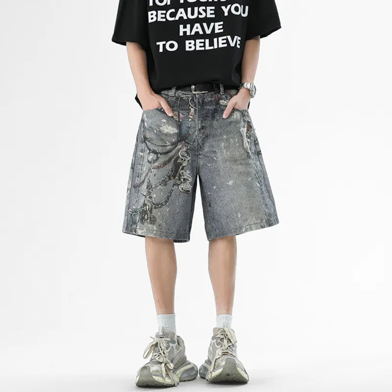 Dme Denim Shorts Unisex Light Blue-2