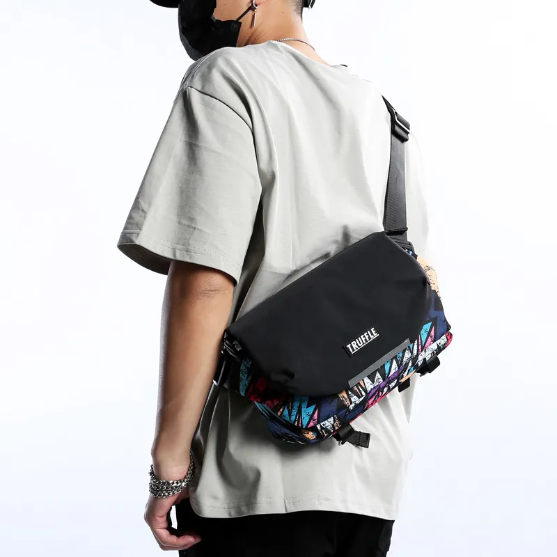 TRUFFLE Fabric Shoulder Bag, Crossbody Bag Unisex Multicolor-3